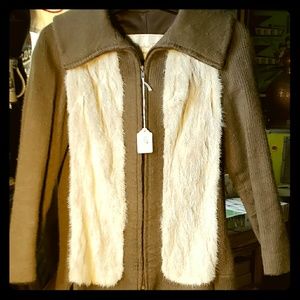 Steven Babin Cashmere and Fur Zipper Jacket